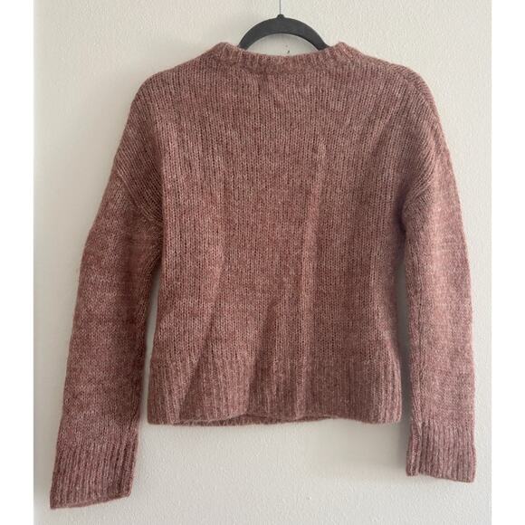 Rachel Zoe Wool Alpaca Blend Dusty Pink Crewneck Sweater XS - Picture 2 of 7